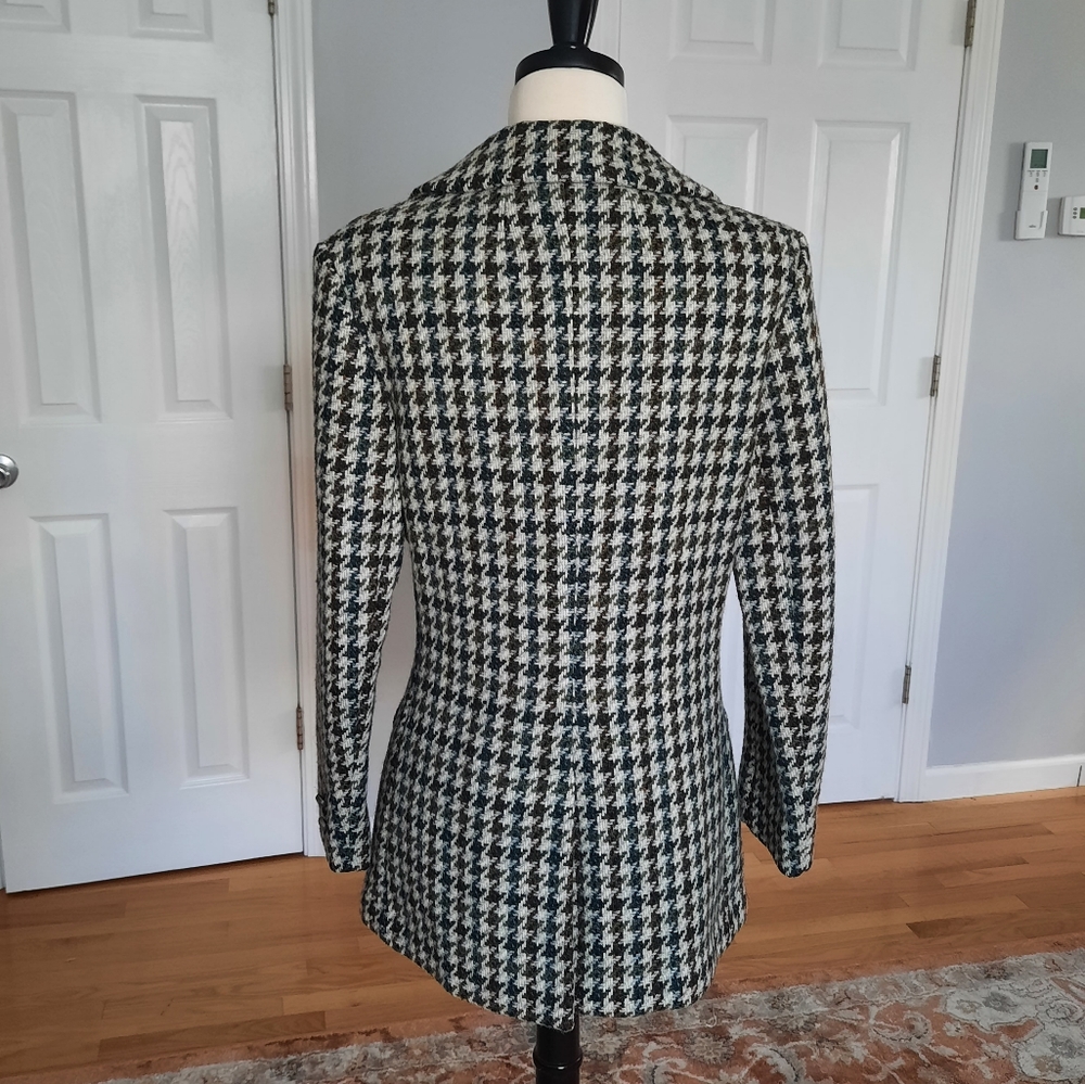 Vintage Houndstooth Pattern Fitted Jacket - image 2